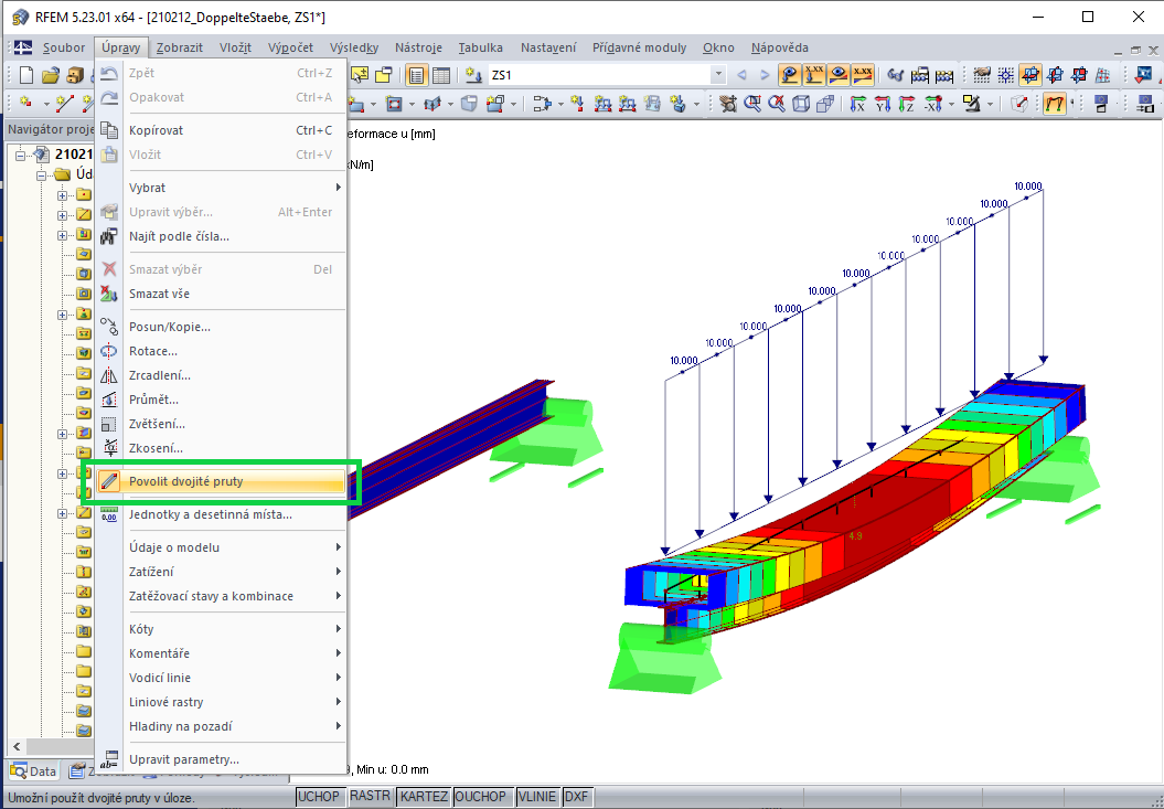 Povolit dvojité pruty