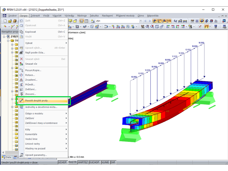 Povolit dvojité pruty