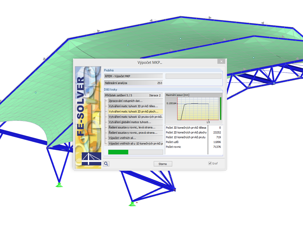 Rychlejší výpočet díky optimalizovanému zohlednění stupňů volnosti uzlů v programu RFEM