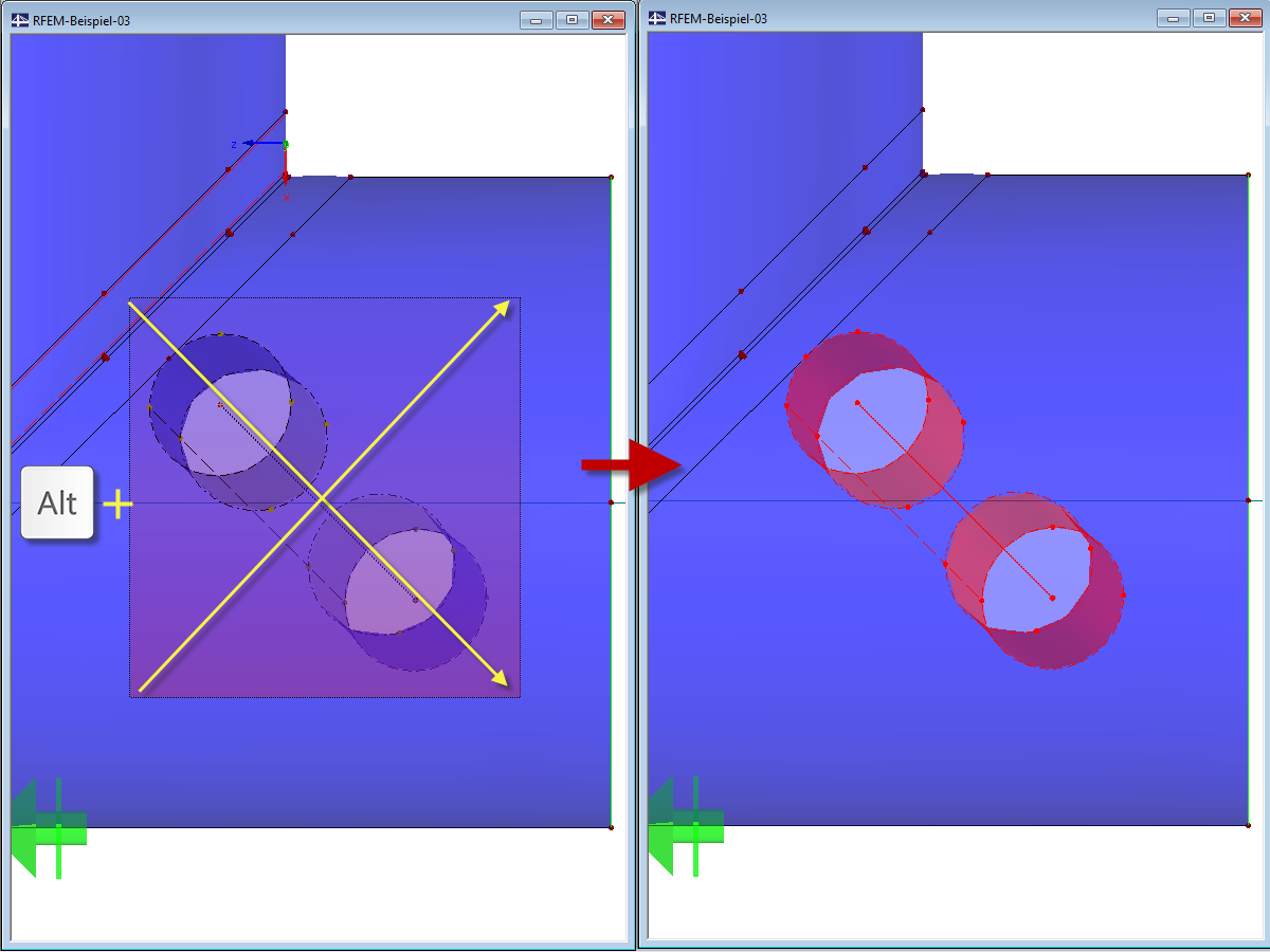 Výběr s klávesou ALT