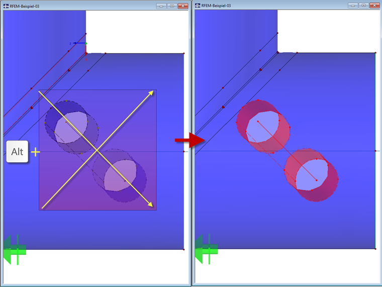 Výběr s klávesou ALT