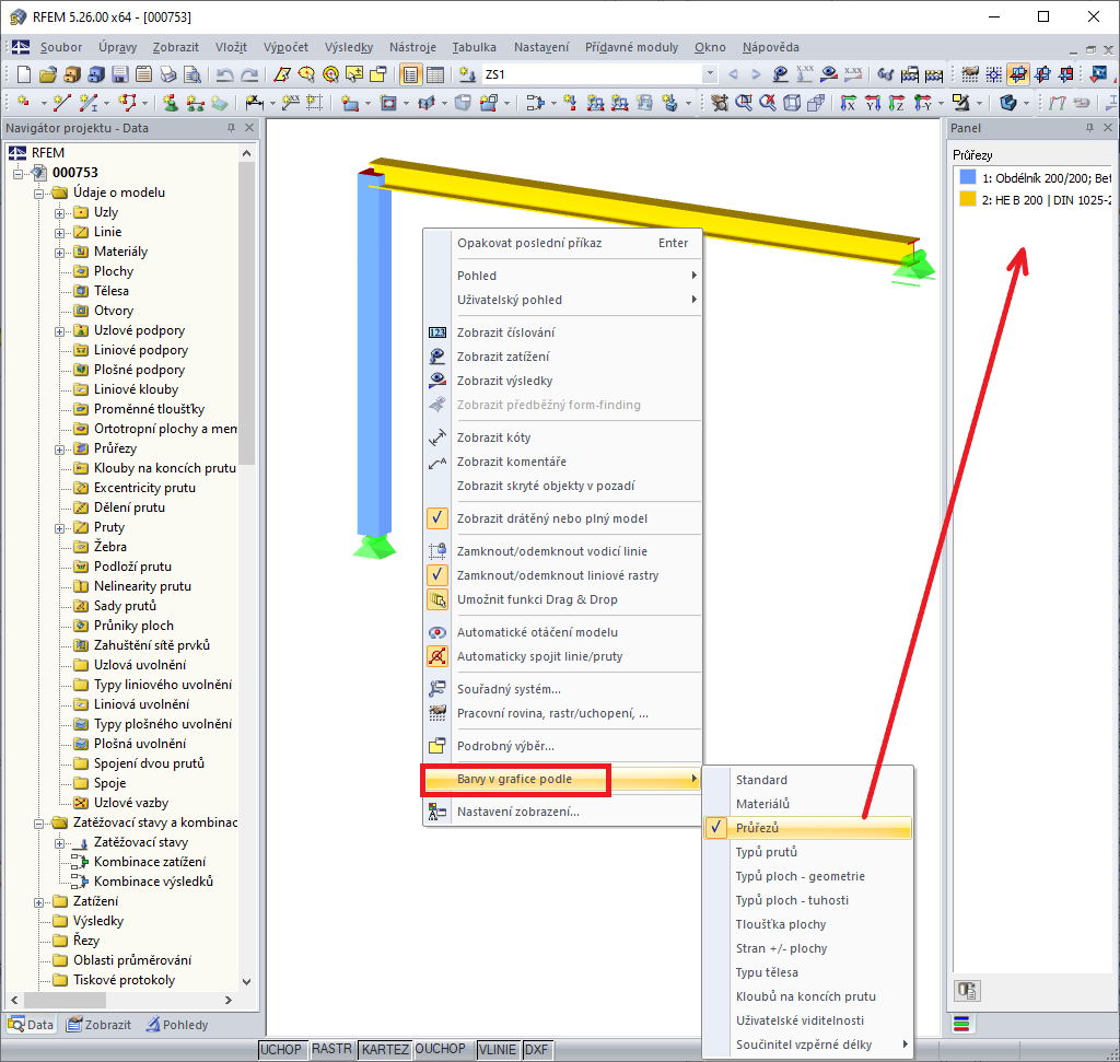 Barvy v grafice podle průřezu