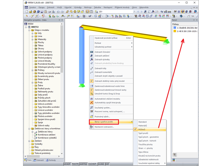 Barvy v grafice podle průřezu