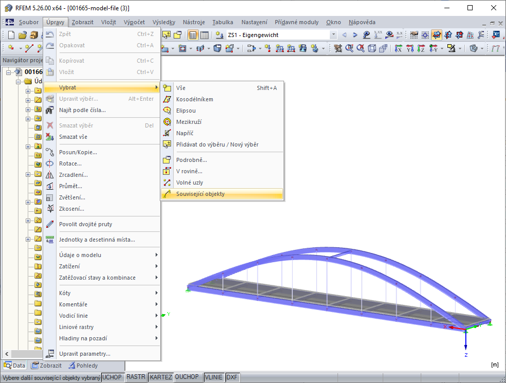 Výběr souvisejících objektů