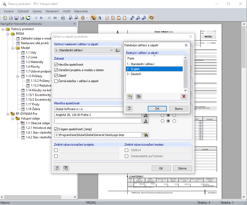 Záhlaví a zápatí protokolu