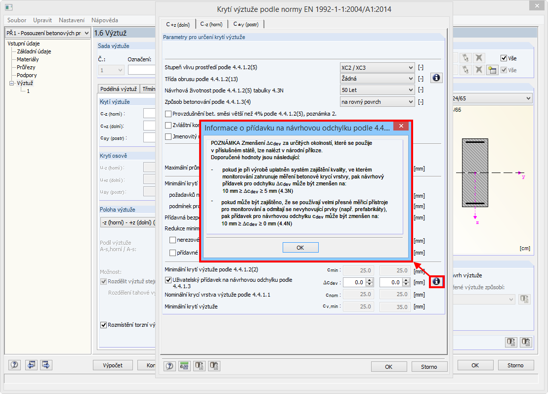 Informace o přídavku na návrhovou odchylku podle 4.4.1.3 (3)