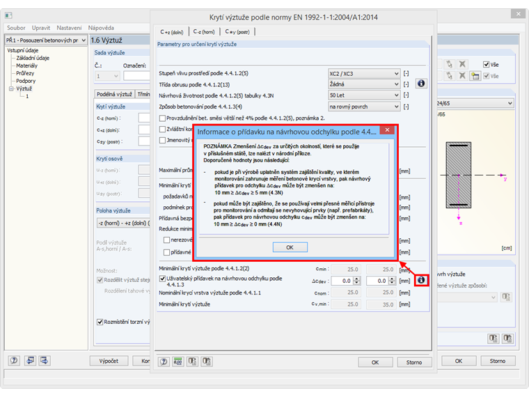 Informace o přídavku na návrhovou odchylku podle 4.4.1.3 (3)