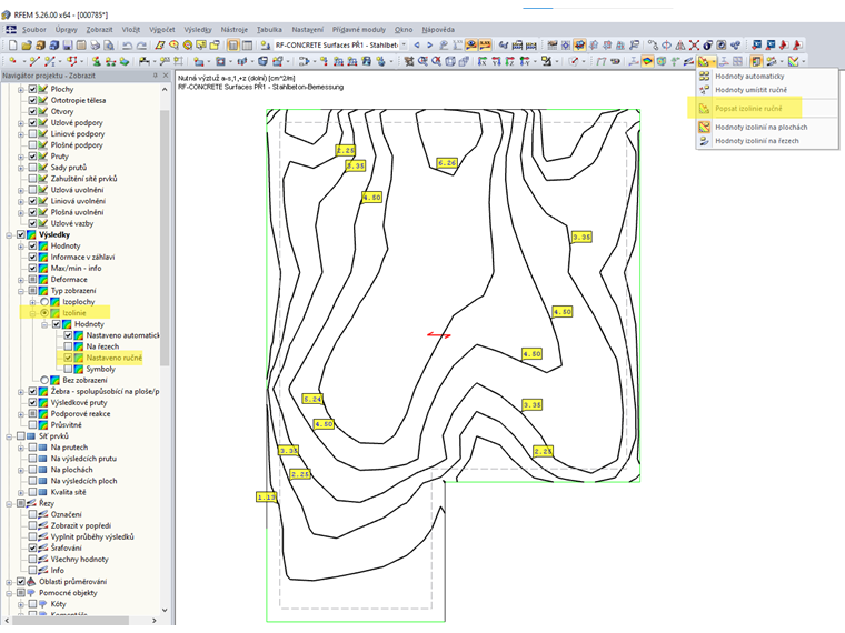 Popsat izolinie ručně