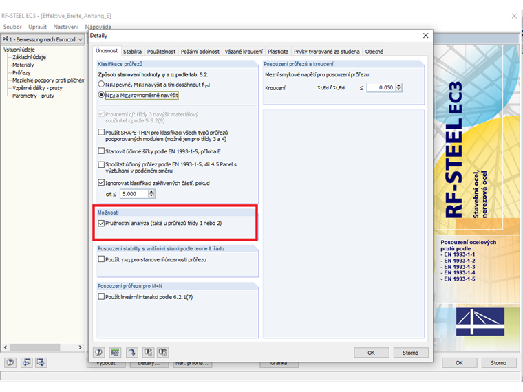 Pružnostní posouzení pro všechny třídy průřezů