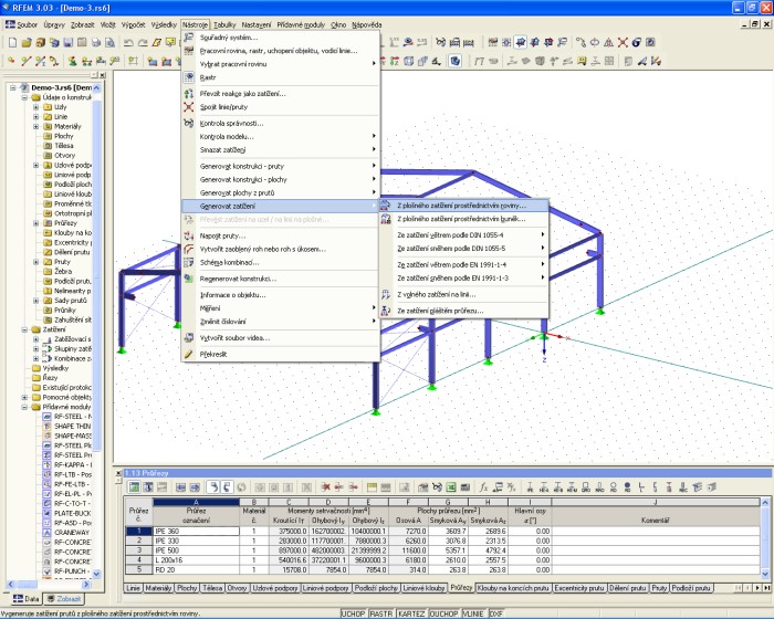 Generovat zatížení