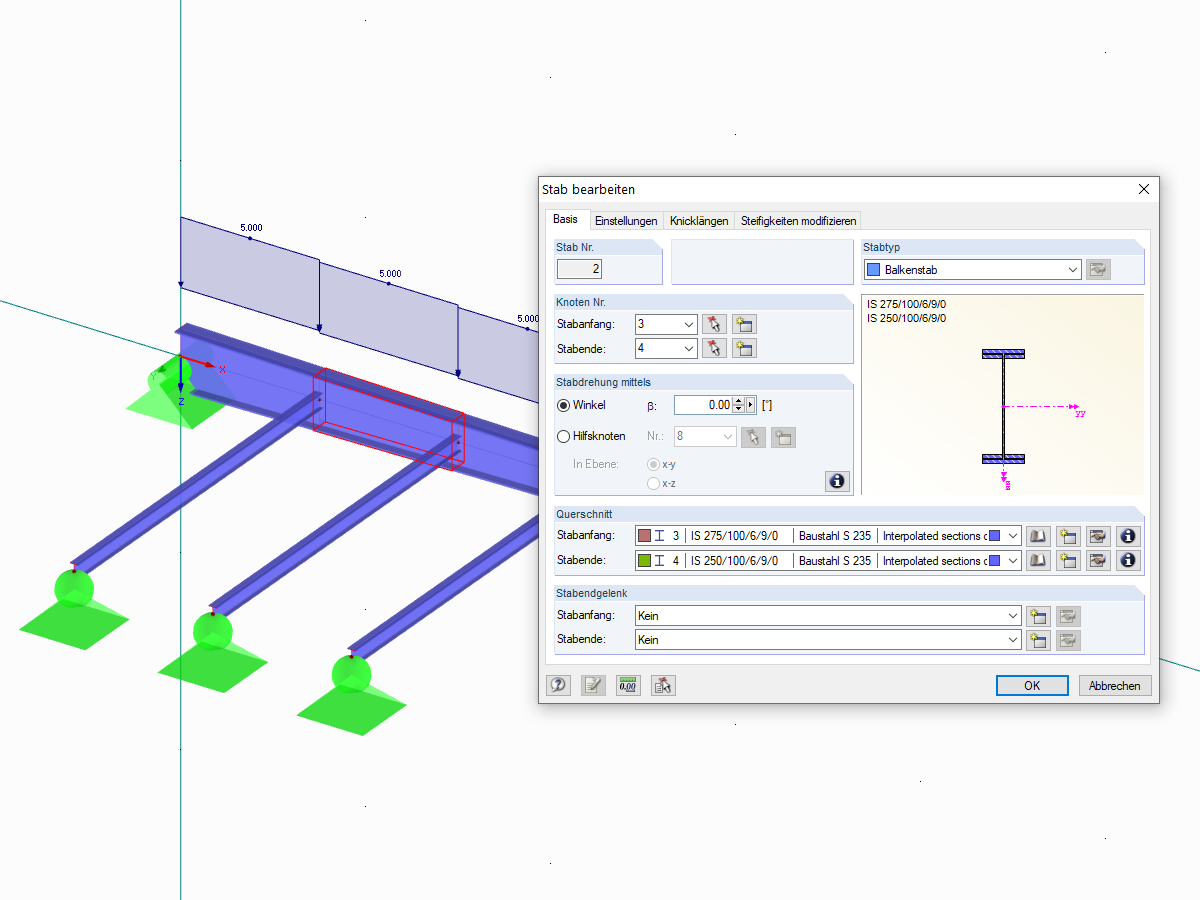 Průřez s náběhem