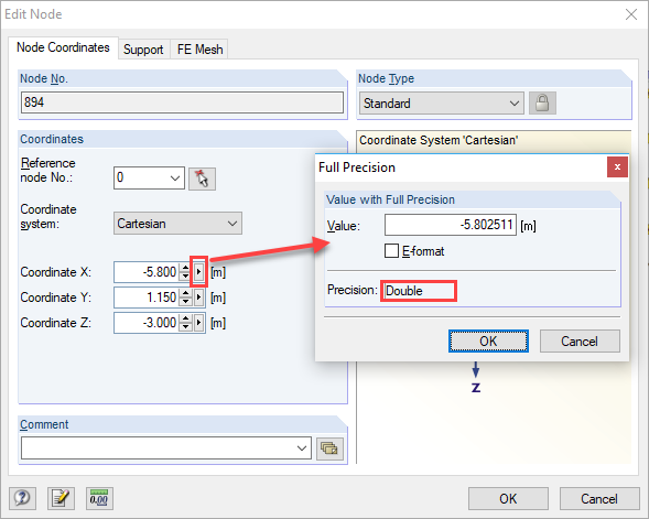 Plná přesnost pro uzly