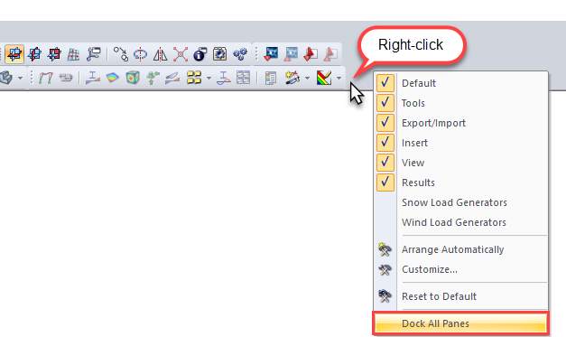 Ukotvit všechna podokna
