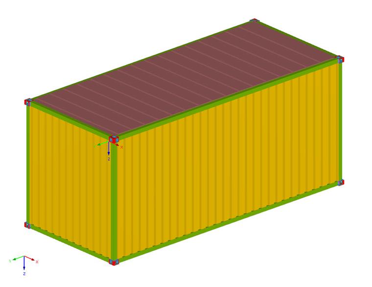 Přepravní kontejner navržený v programu RFEM