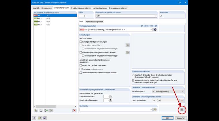 Výběr součinitele dotvarovaní v základních údajích