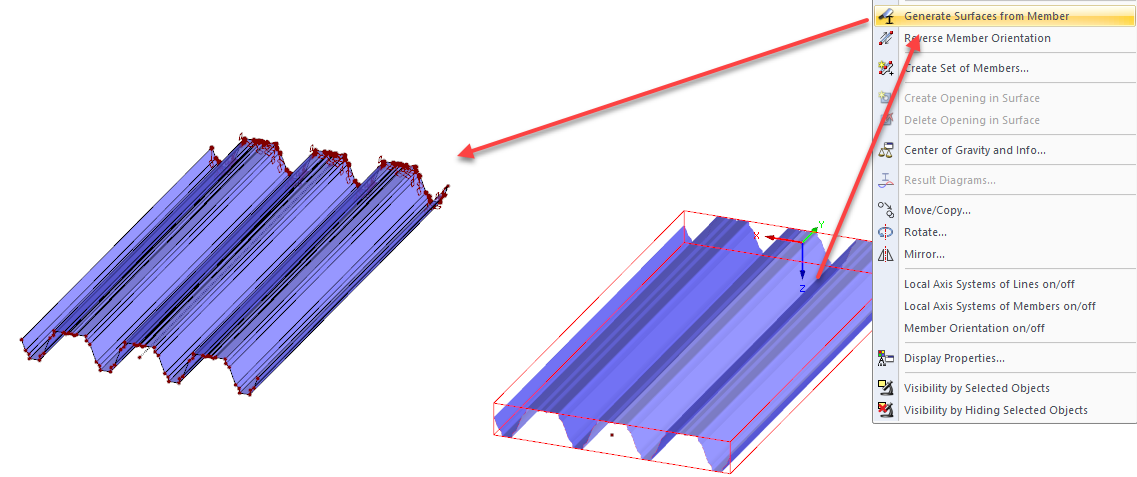 Funkce "Generovat plochy z prutu"