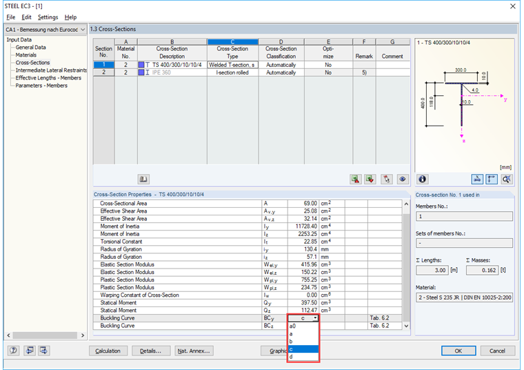 Úprava křivky vzpěrnosti