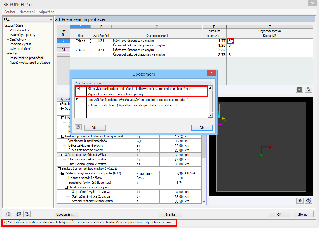 Zpráva č. 56 ve výsledkové tabulce 2.1