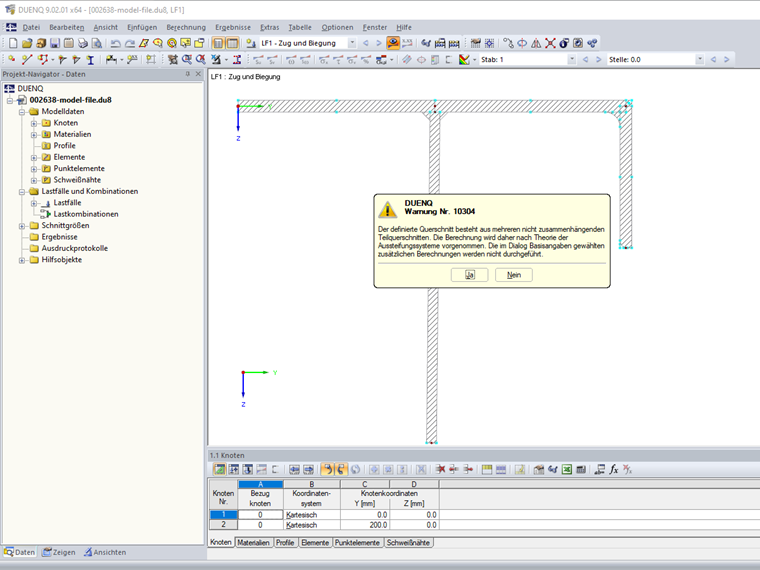 Upozornění na souvislé prvky