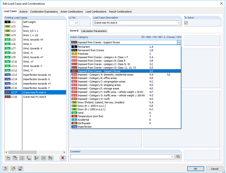 Zohlednění podporových sil z nosníků jeřábové dráhy