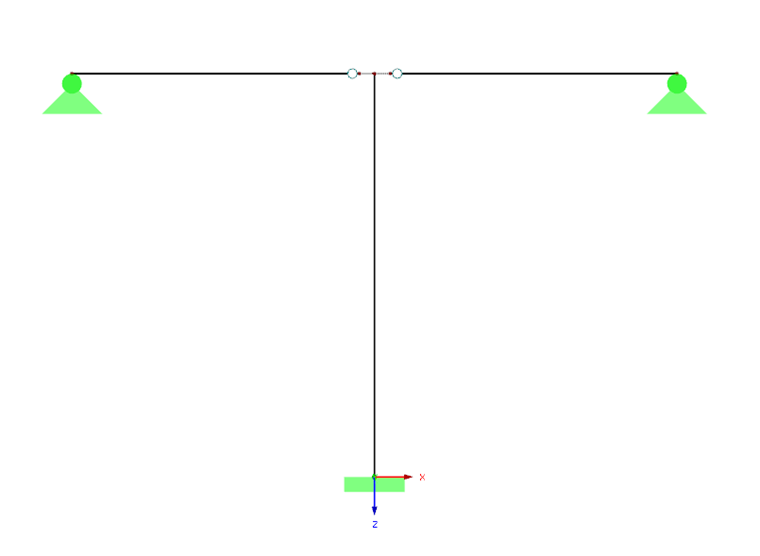 Odsazení pomocí tuhých prutů - drátový model