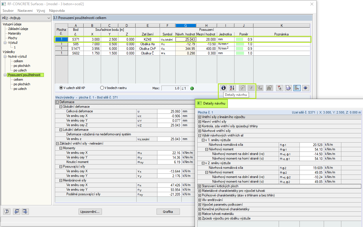 Detaily pro posouzení SLS