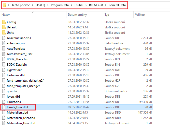 Uživatelsky definované meze