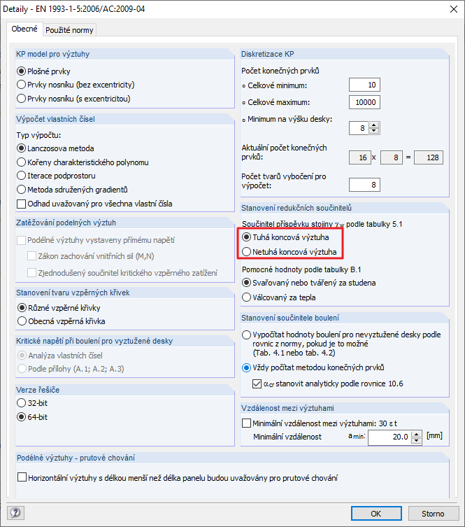 Detaily - stanovení redukčních součinitelů