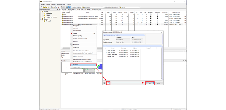 Projektový manažer: Smazat historii