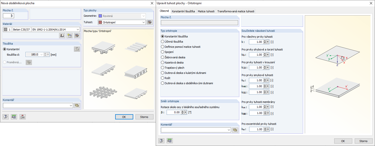 Vytvoření ortotropní plochy