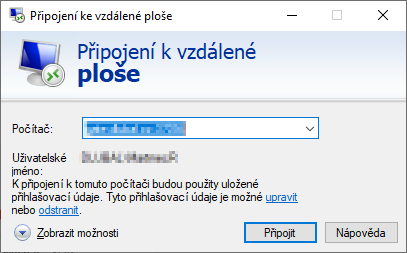 Připojení ke vzdálené ploše