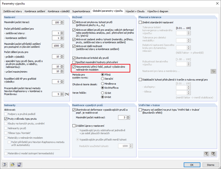 Neústředně přímý řešič v programu RFEM 5