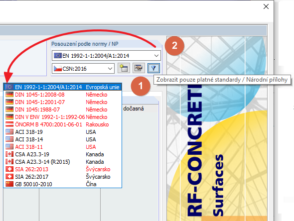 Zobrazení neplatných norem