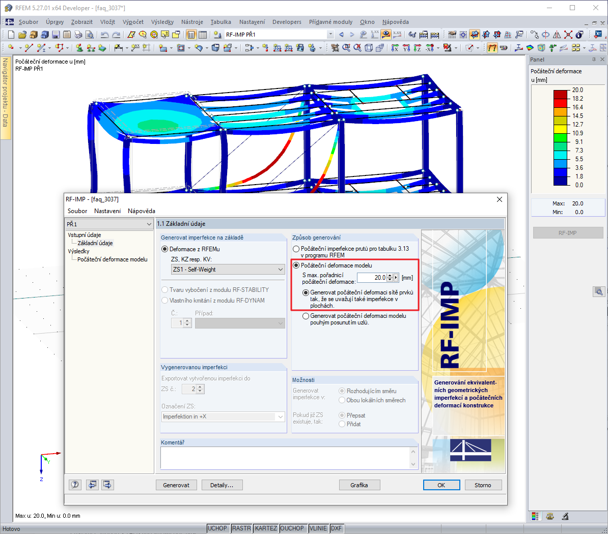 Nastavení v modulu RF-IMP