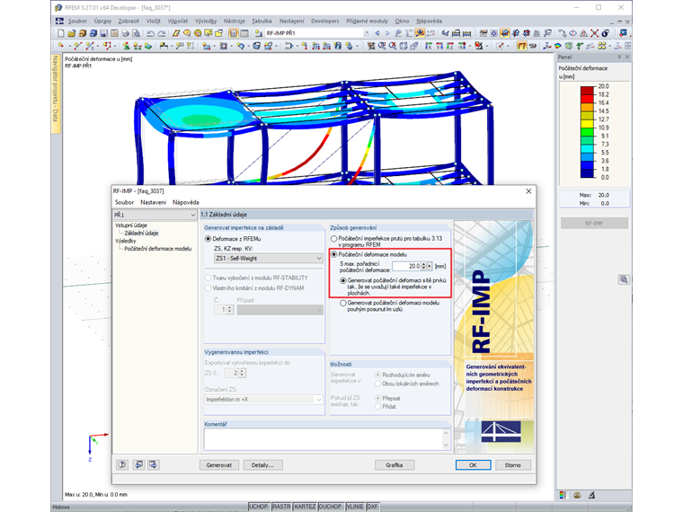 Nastavení v modulu RF-IMP