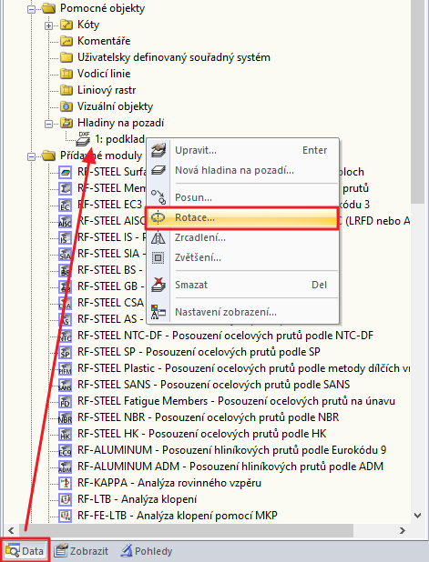 Rotující vrstva na pozadí