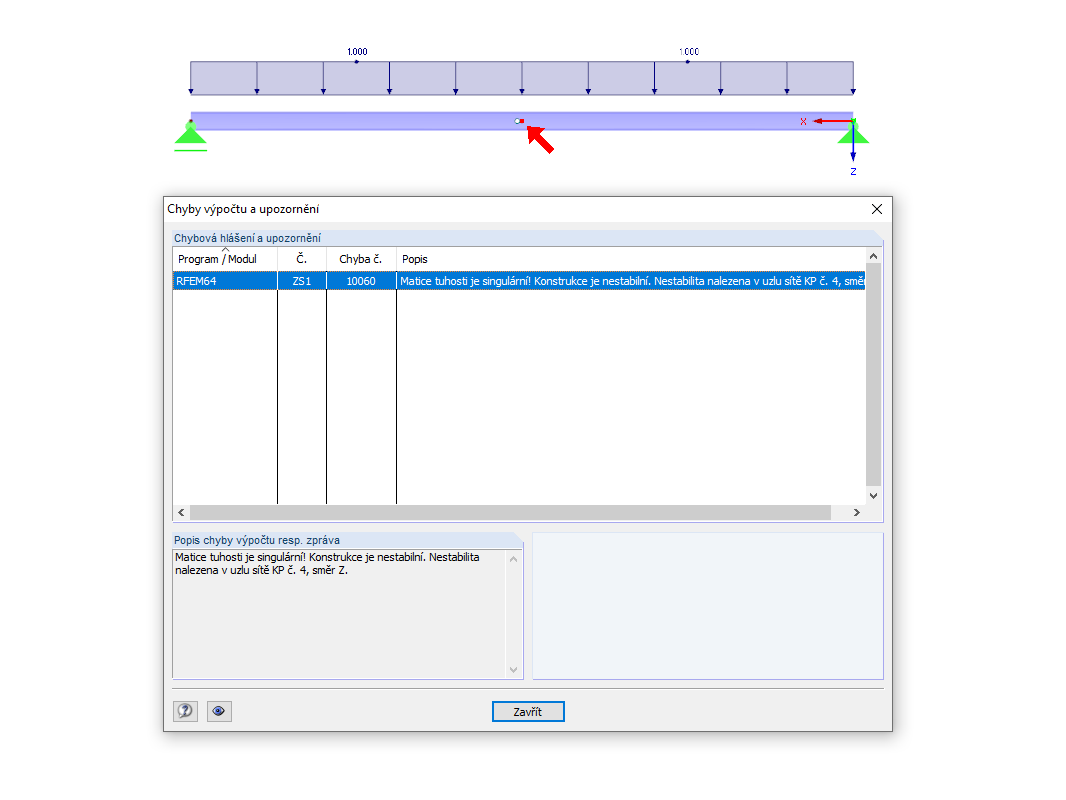 Kinematický systém z důvodu nadměrného počtu kloubů konců prutů na uzlu