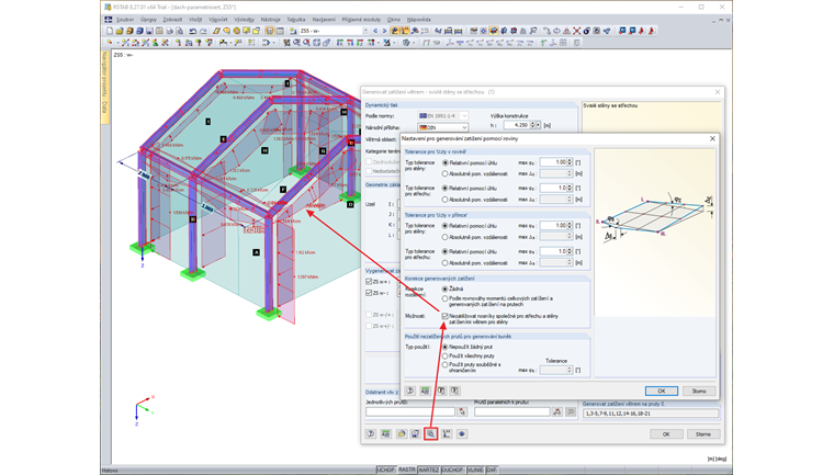 korekce vygenerovaných zatížení