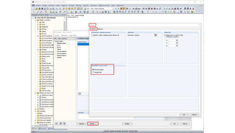 zarovnání nových prvků