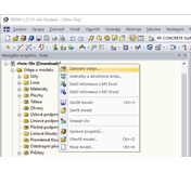Otevření základních údajů prostřednictvím místní nabídky souboru