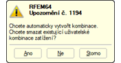 Dotaz na dříve vytvořené kombinace