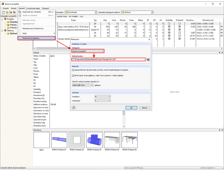 Projektový manažer: Zadání umístění PRO.DLP na síťovém disku