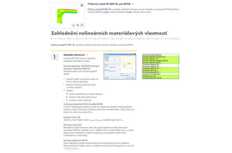 Materiálové modely v programu RFEM