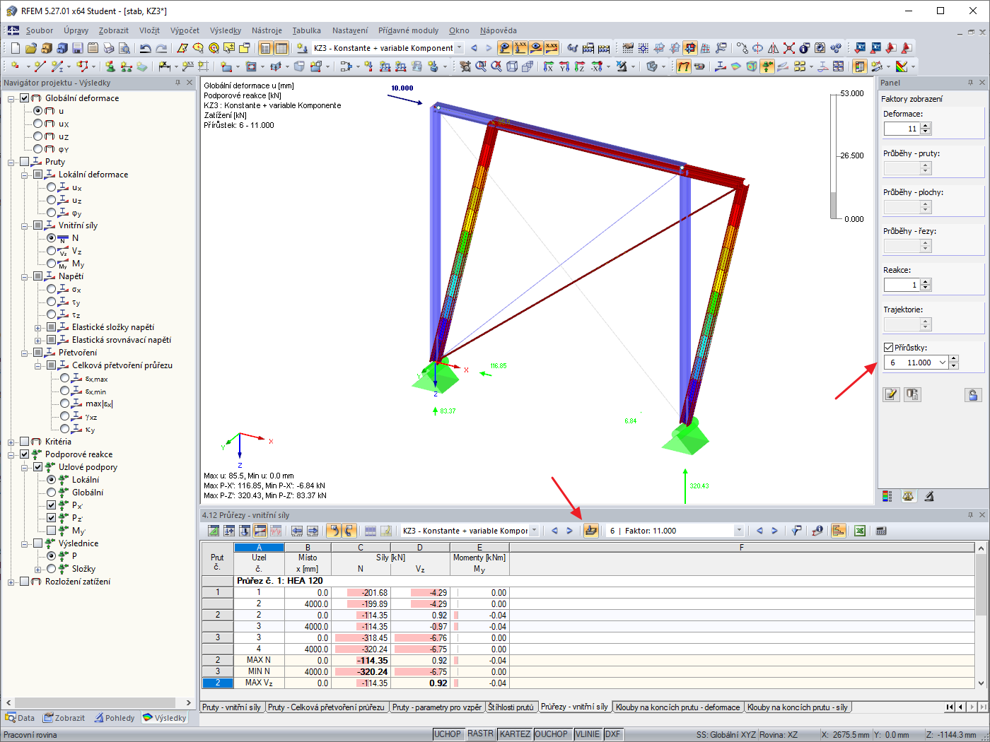 Zobrazení mezivýsledků