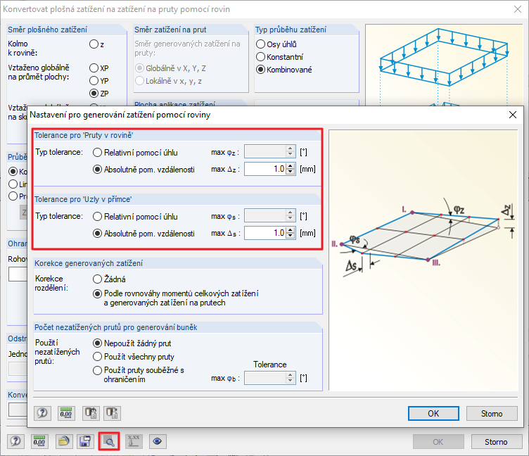 Detaily pro generovaná zatížení
