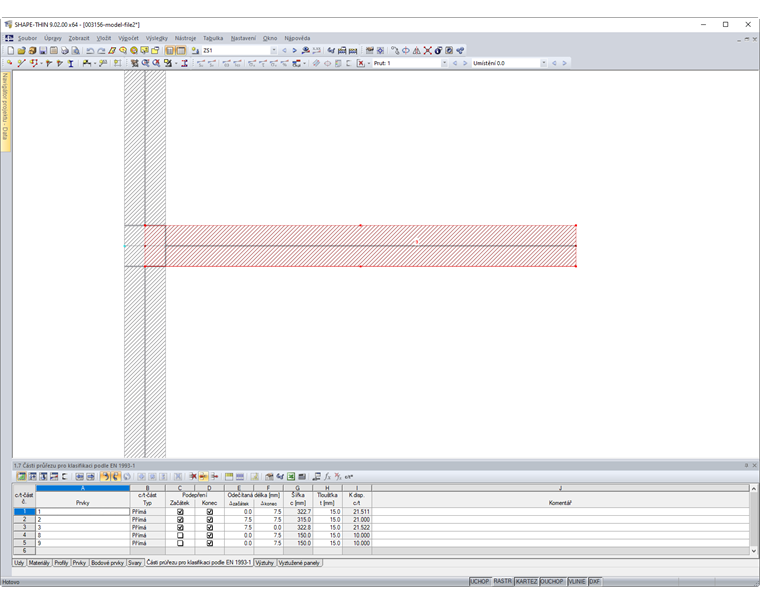 Přímé připojení výztuhy k poli boulení