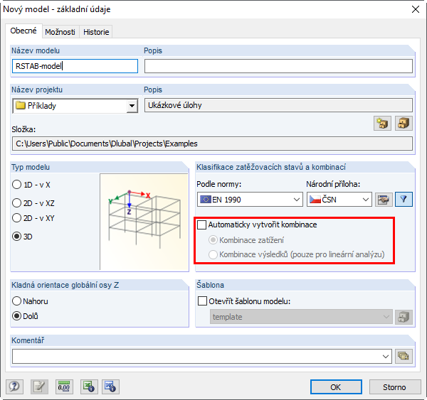 základní údaje o modelu