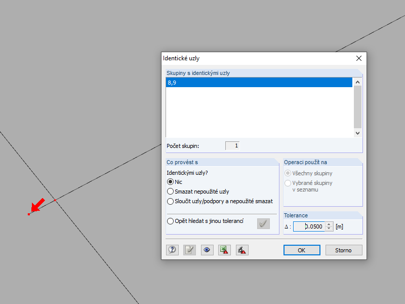Kontrola modelu identických uzlů