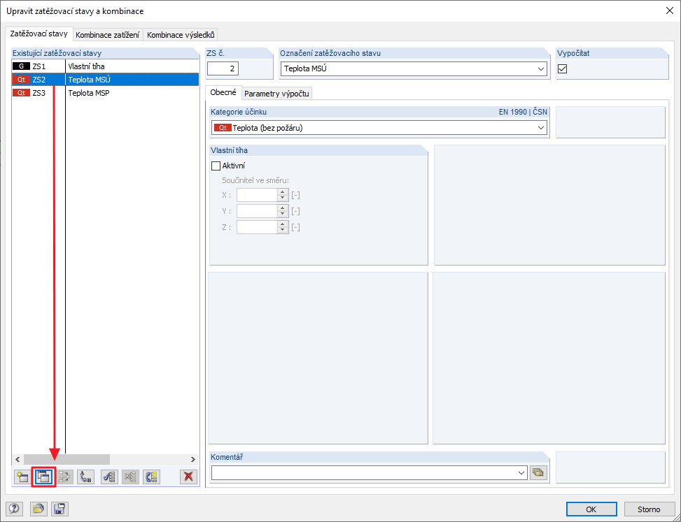 Kopírování zatěžovacího stavu