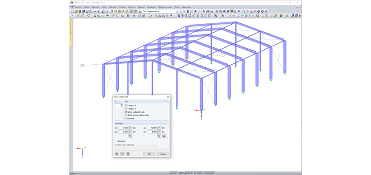 Vodicí linie šikmá zadaná 2 body